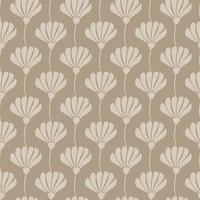 Pale tones abstract seamless pattern in floral style with grey flowers silhouettes print. Beige background. vector