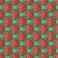 Organic red little abstract watermelon elements seamless pattern. Green bright background. Simple style. vector