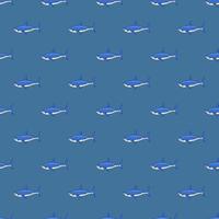 tiburón de patrones sin fisuras sobre fondo azul. textura de peces marinos para cualquier propósito. vector