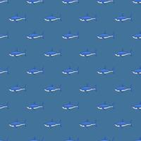 Seamless pattern shark on blue background. Texture of marine fish for any purpose. vector