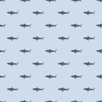 Seamless pattern Tiger shark pastel gray background. Dark gray textured of marine fish for any purpose. vector