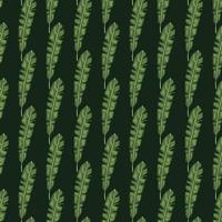 Green dark tones seamless nature pattern with botanical tropic leaves ornament. Nature jungle backdrop. vector