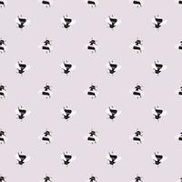 Bee pattern seamless in freehand style. Cute insect which extract honey on colorful background. Vector illustration for textile.