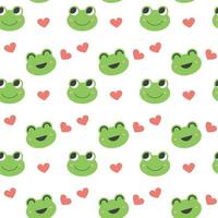 Seamless pattern of cute frogs vector