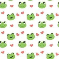 Seamless pattern of cute frogs vector