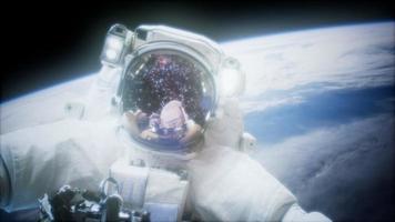 Astronaut at spacewalk. Elements of this image furnished by NASA photo