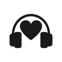 Headphone icon with heart love symbol vector