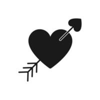 Heart with arrow icon. Valentines day vector line icon