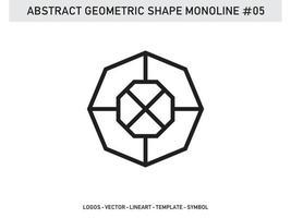 diseño de azulejo de forma abstracta geométrica monoline vector