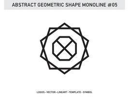 diseño de azulejo de forma abstracta geométrica monoline vector