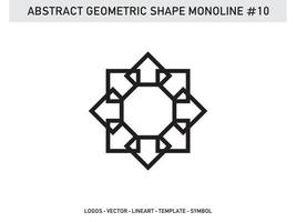 vector decorativo abstracto de diseño de azulejo de forma monolínea geométrica gratis