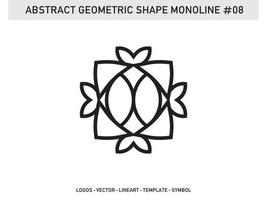 monoline forma geométrica lineart diseño abstracto azulejo gratis vector