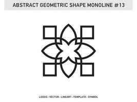 Abstract Lineart Monoline Geometric Tile Design Pattern Seamless vector