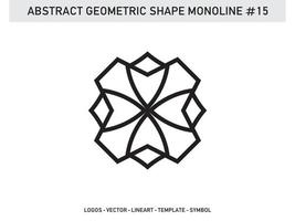 Lineart Monoline Abstract Geometric Shape Tile Design Free vector