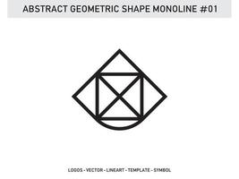 Abstract Geometric Shape Monoline Tile Design Pattern Seamless Pro Free vector