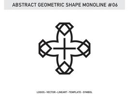 Monoline Geometric Outline Shape Lineart Design Tile Pattern Seamless Free vector