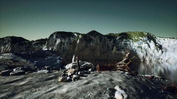 8K Sand beach among rocks at Atlantic Ocean coast in Portugal video