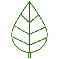 Green leaf doodle line art. vector