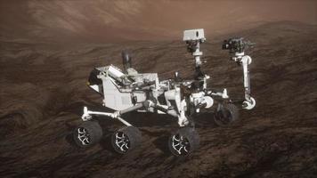 Curiosity Mars Rover exploring the surface of red planet. Elements of this image furnished by NASA photo