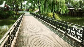 view of deserted bridge in the middle of the COVID-19 pandemic photo