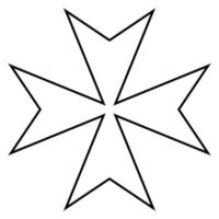 Maltese cross icon black color illustration flat style simple image vector