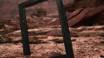 Very old wooden frame in Grand Canyon video