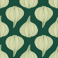 Simple geometric onion seamless pattern on dots background. vector