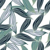 Random organic line leaves pattern. Abstract botanical backdrop. Nature wallpaper. vector