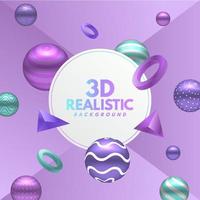3D Realistic Objects Background vector