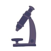 Microscope isolated on white background. Abstract medical equipment purple color in doodle style. vector