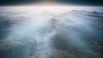 Alps mountain range aerial shot flying video