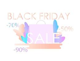 Black friday sale banner. vector flat illustration