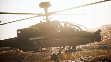 military helicopter in mountains at war video