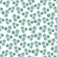 Little scribble circles seamless doodle pattern. Blue and green isolated ornament on white background. vector