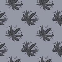 Seamless pattern with marijuana leaves in grey colors. Pale simple backdrop. vector