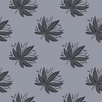 Seamless pattern with marijuana leaves in grey colors. Pale simple backdrop. vector