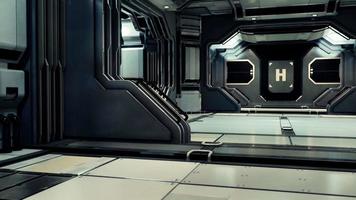 Futuristic interior of Spaceship corridor with light video