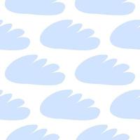 Blue clouds seamless pattern. Vector design baby illustration