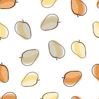 Vitamin isolated seamless pattern with random orange abstract apricot shapes. White background. vector