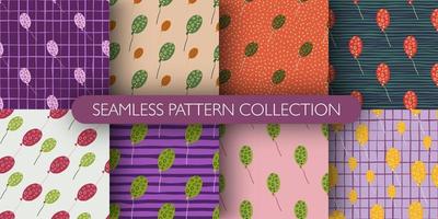 Set of balloons seamless pattern. vector