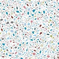 Abstract terrazzo seamless pattern on white background. vector