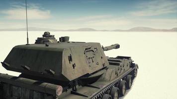 military tank in the white desert video