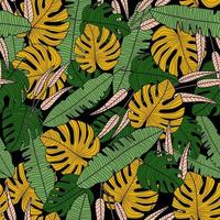 Exotic tropical vector seamless pattern. Modern tropical palm leaves wallpaper.