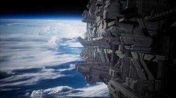 astronave con vista sullo spazio e sul pianeta terra video