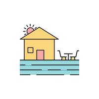 icono de restaurante de playa de vacaciones de verano vector