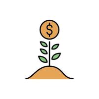 business startup money growth plant icon vector