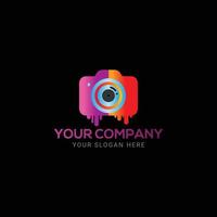 Creative colorful camera logo design vector