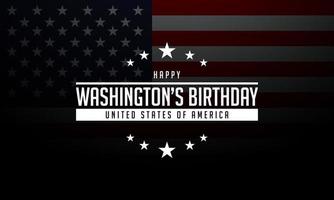 diseño de fondo de cumpleaños de washington. vector