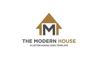 Initial M logo combined with home icon. vector