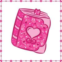 Valentine love book sticker drawing